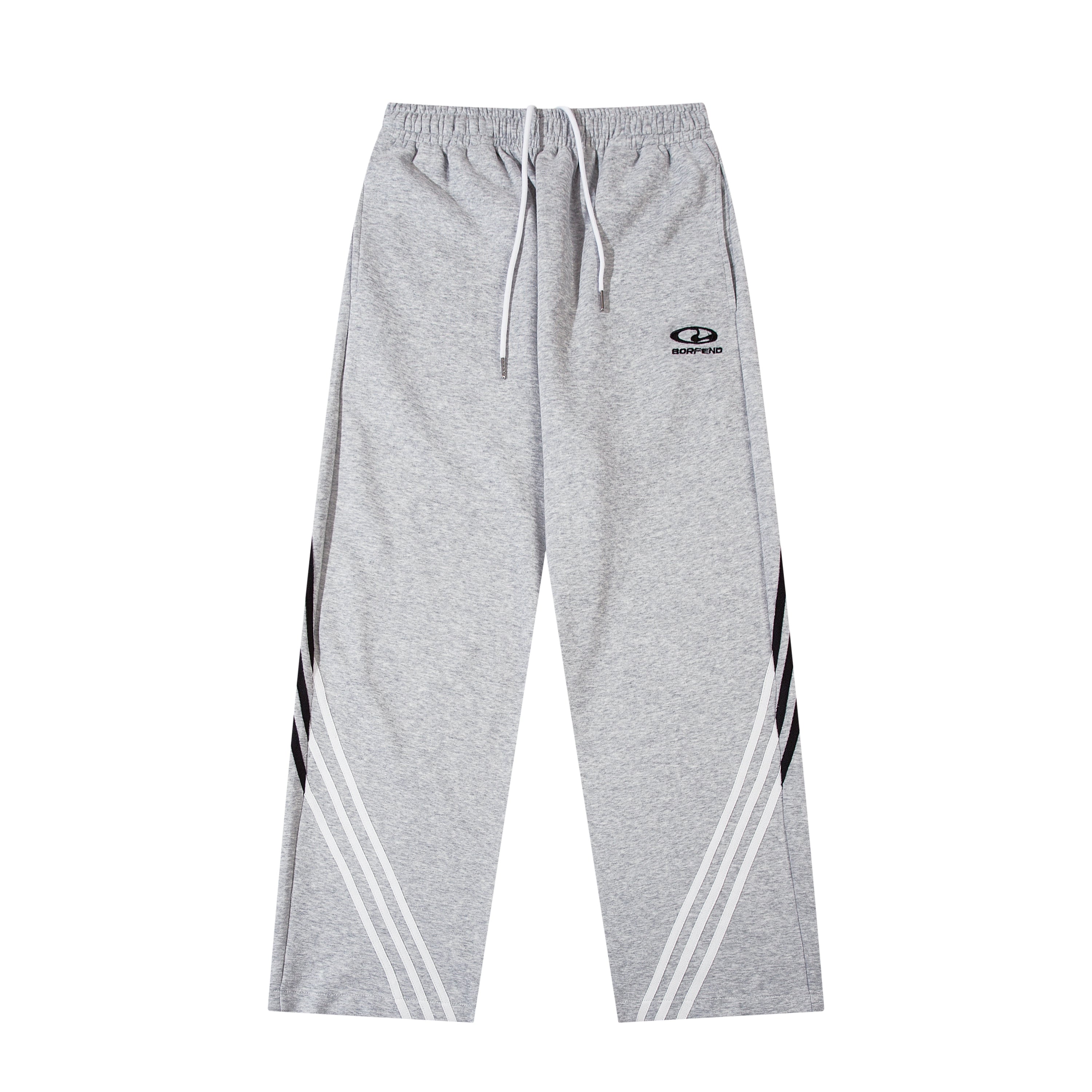 BeOurRule Vintage Straight Contrast Three-Bar Splicing Wide Leg Casual Pants