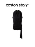 Cantonstory Temperament V-neck Neck Sleeveless Suspender
