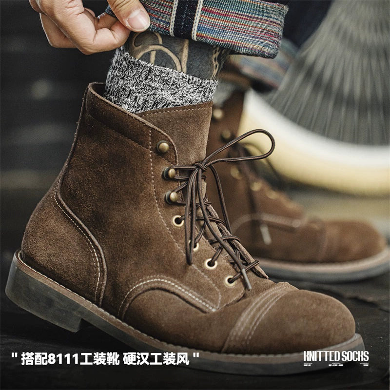 Maden Tooling Retro Snowflake Knitted Cotton Socks