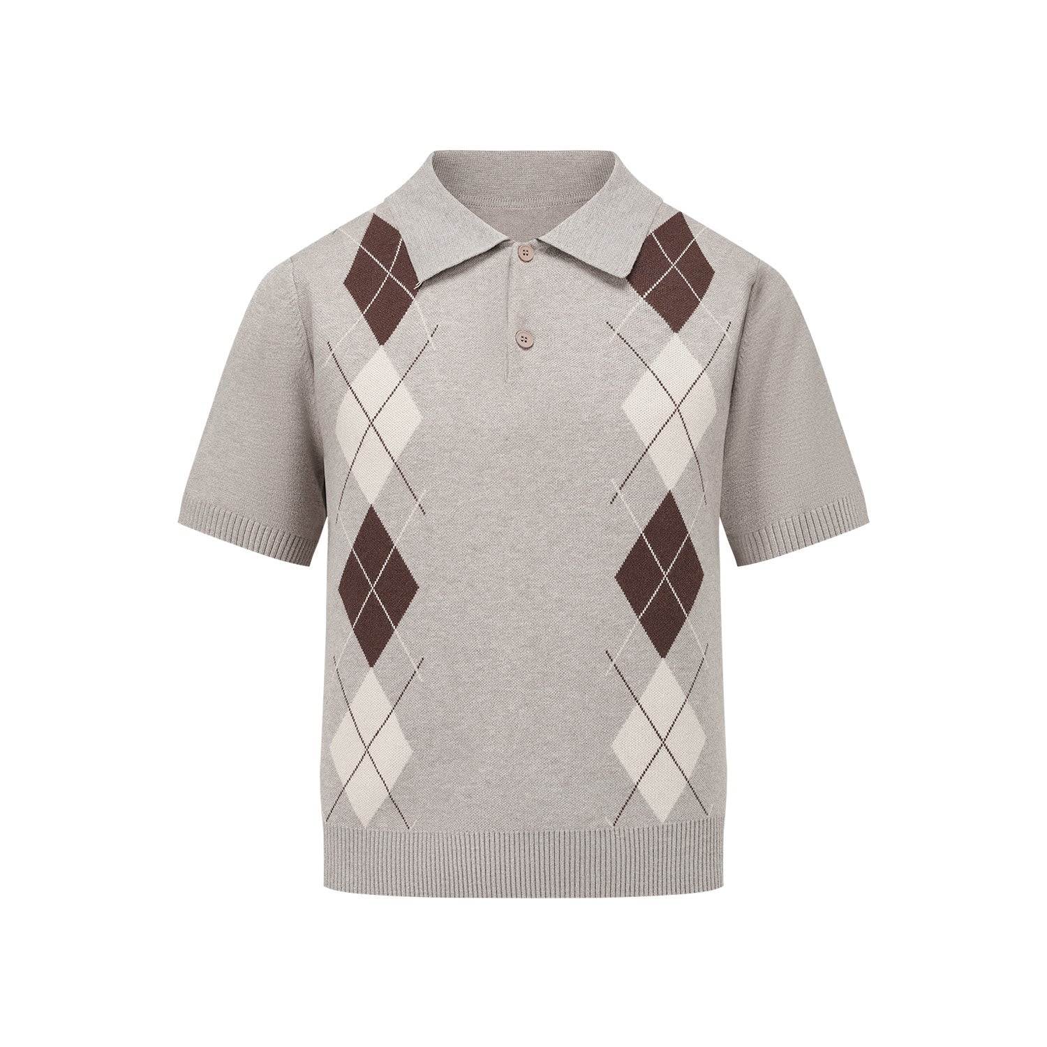 MANUSCRIPT Rhombus Knitted Polo Tee