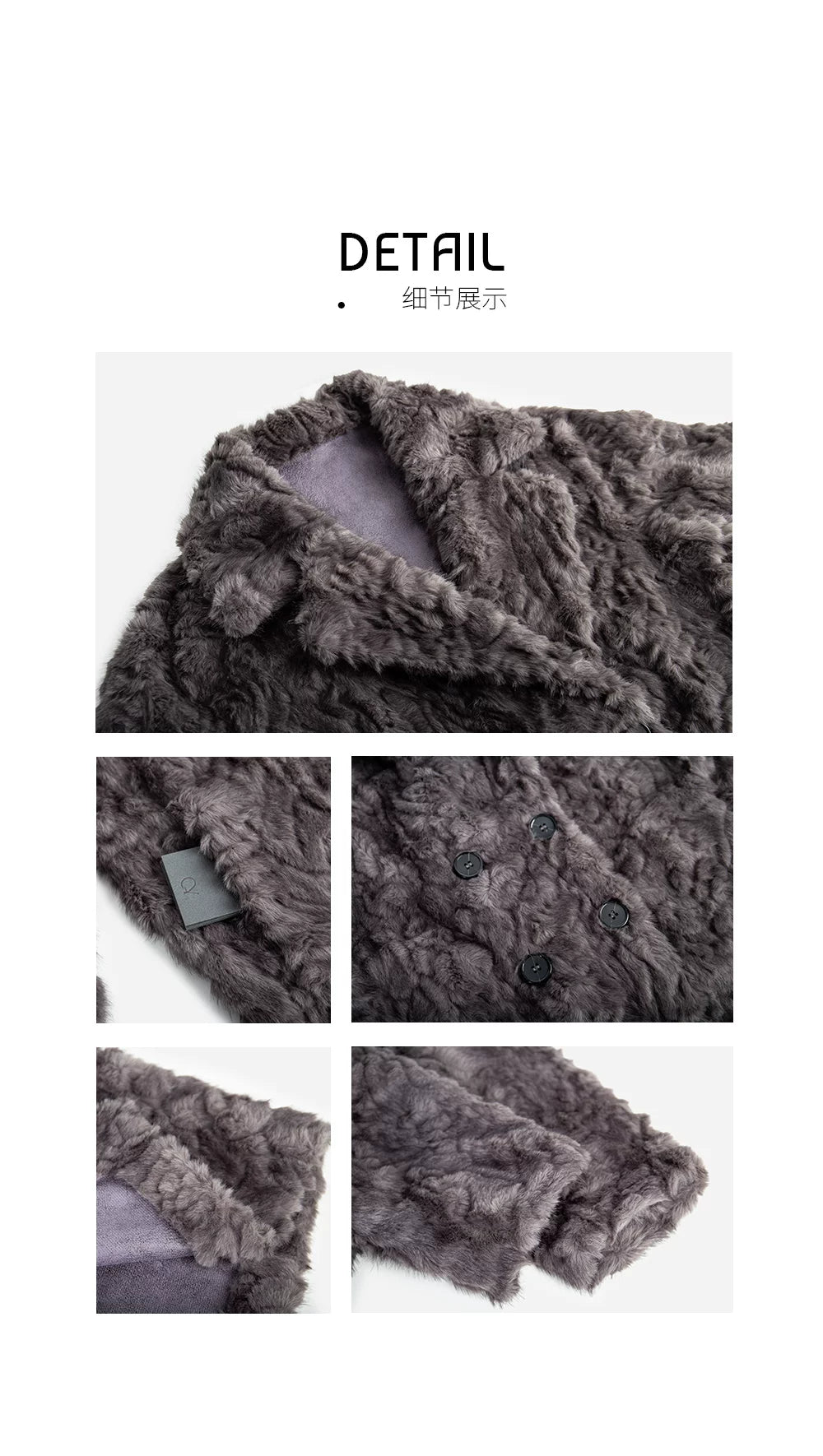CHUYUQI Extravagant Warm Wool Coat Stand-up Collar Imitation Fur