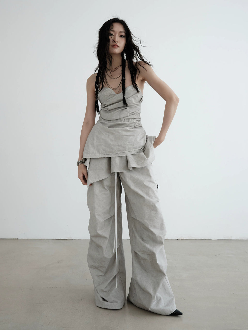 JNYLON Pleated Tube Top