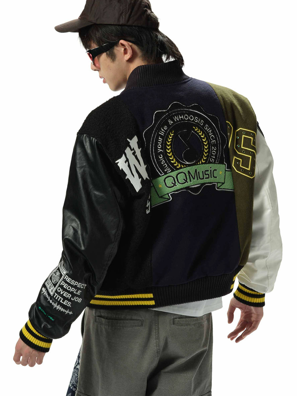 WHOOSIS Deconstructed Splicing Heavy Craft Baseball Jacket