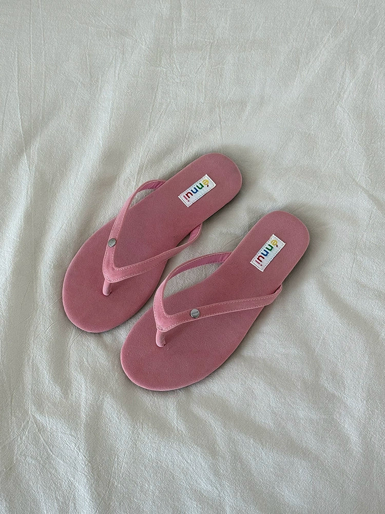 ENNU Flat Bottom Matte Turned Fur Outer Slippers