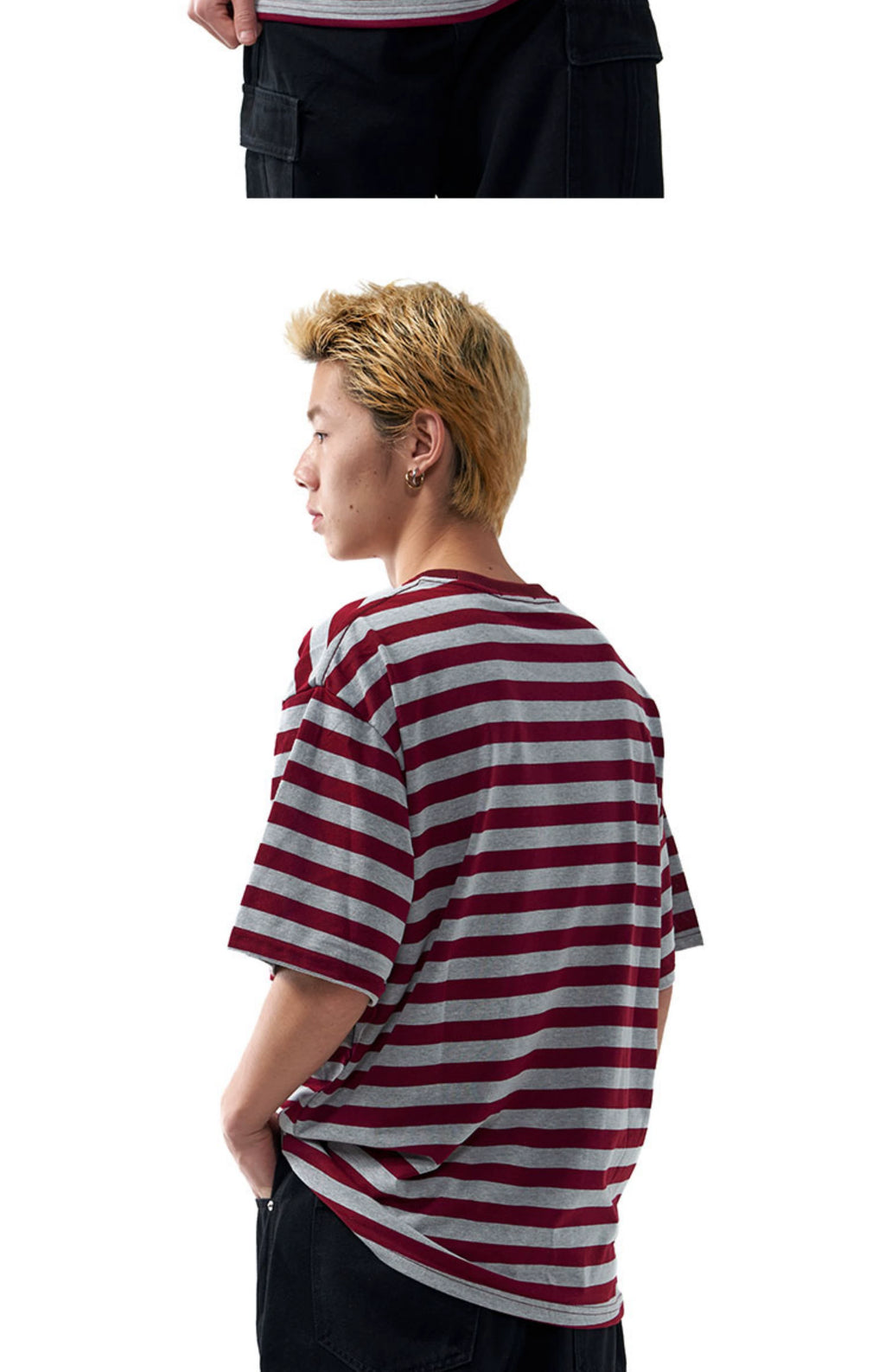 OBSESSWITH Striped Short Sleeve Tee