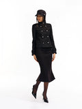 Two Little Guys Retro Woolen Slit Fishtail Skirt