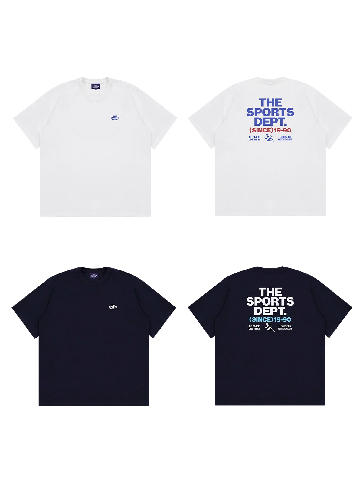 Loopsoon Back Letter Print Loose Casual Tee