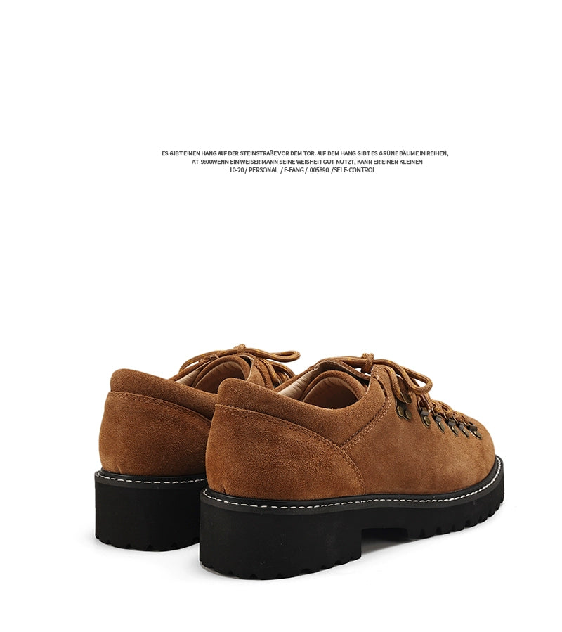 FANGSANHUO Casual Retro Platform Heightening Derby Shoes
