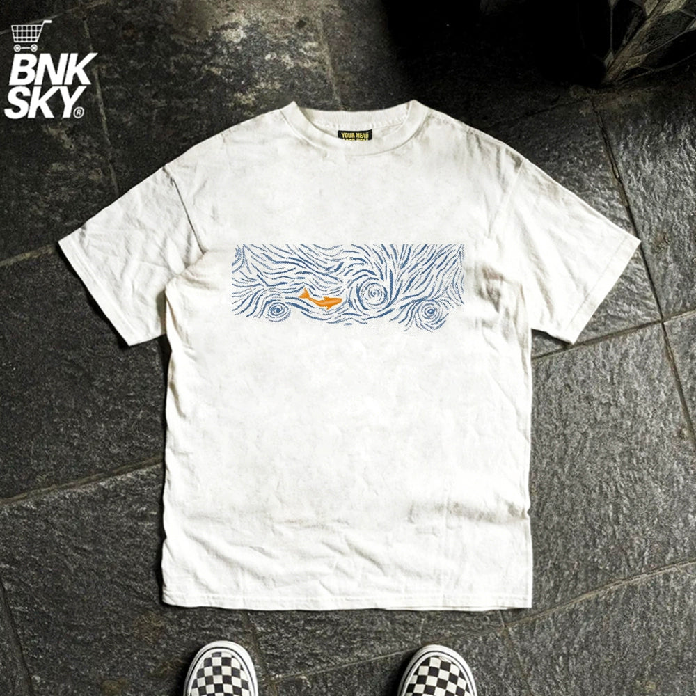 Wang Youbing Studio! Koi Fish 220g 100% Cotton Tee
