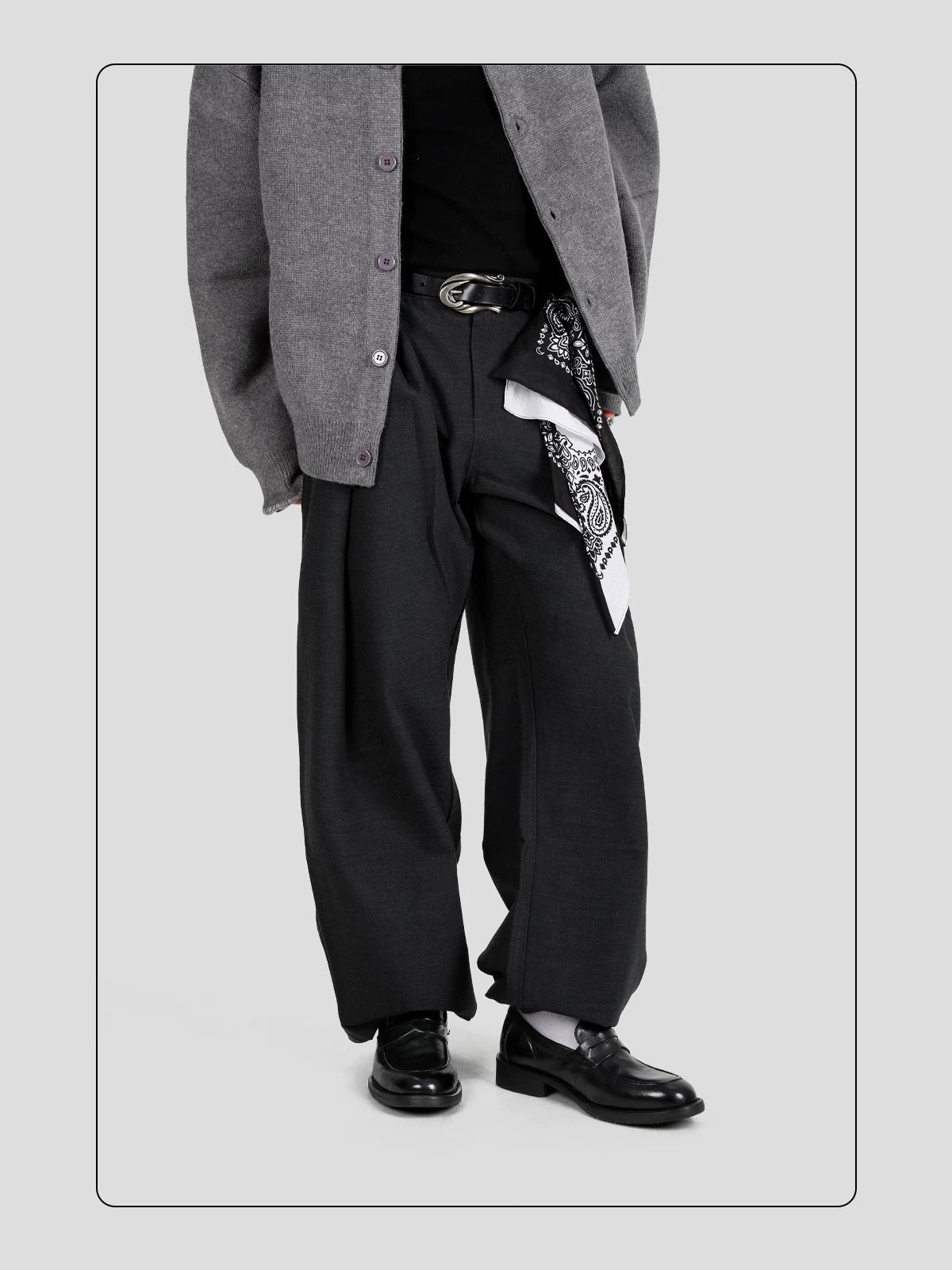 HANQIAORJI Washed Old Horse Leather One-pedal Loafers