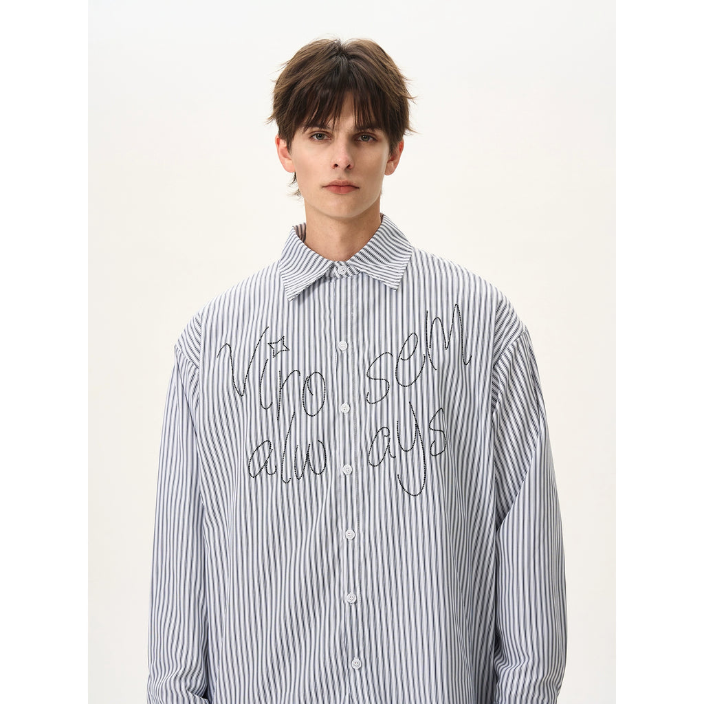 BTSG Vertical Stripe Diamond Alphabet Shirt