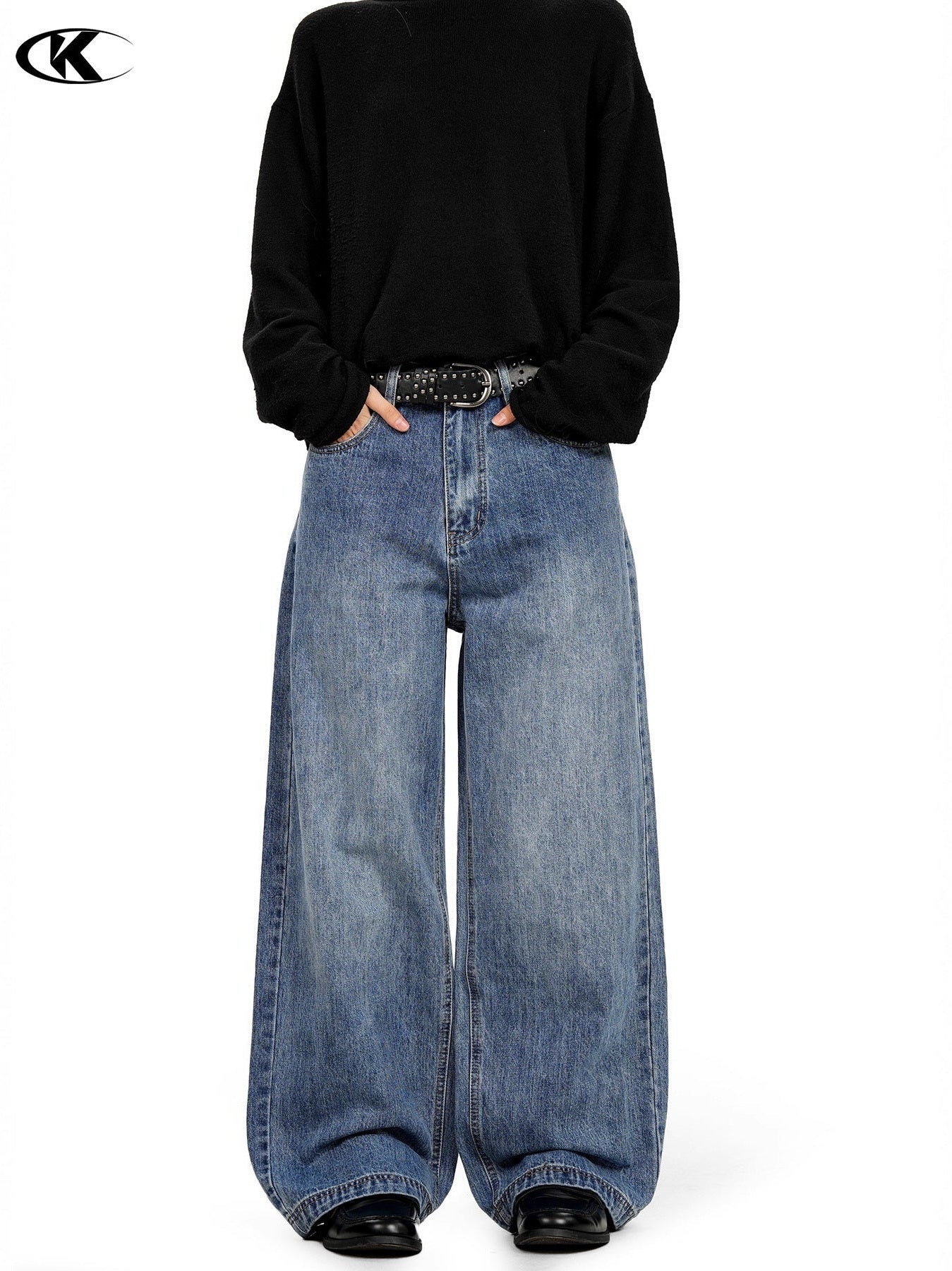11KN Retro Straight Loose Wide Leg Jeans