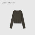 EIGHTHMONTH V-neck Simple and Versatile Long Sleeves