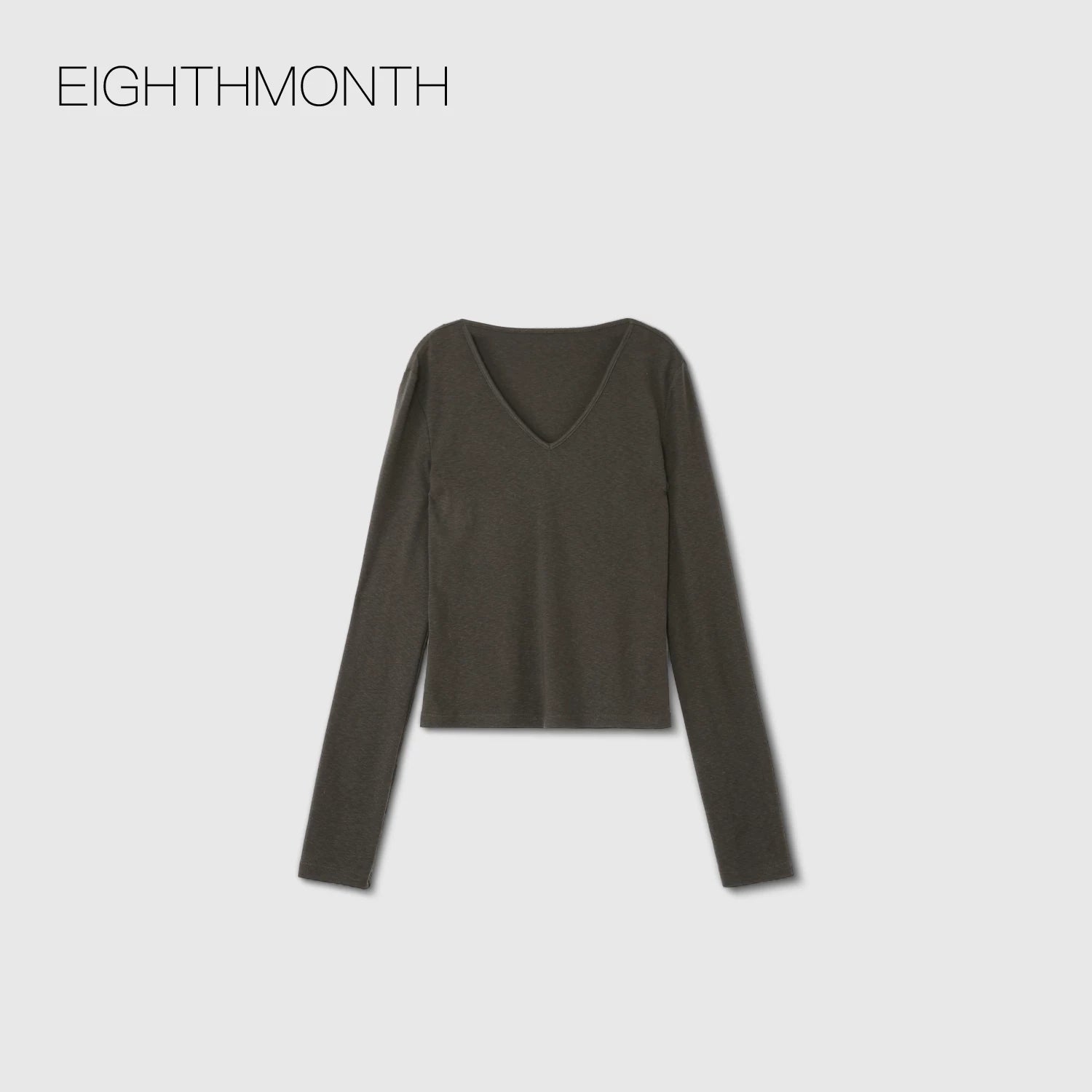 EIGHTHMONTH V-neck Simple and Versatile Long Sleeves
