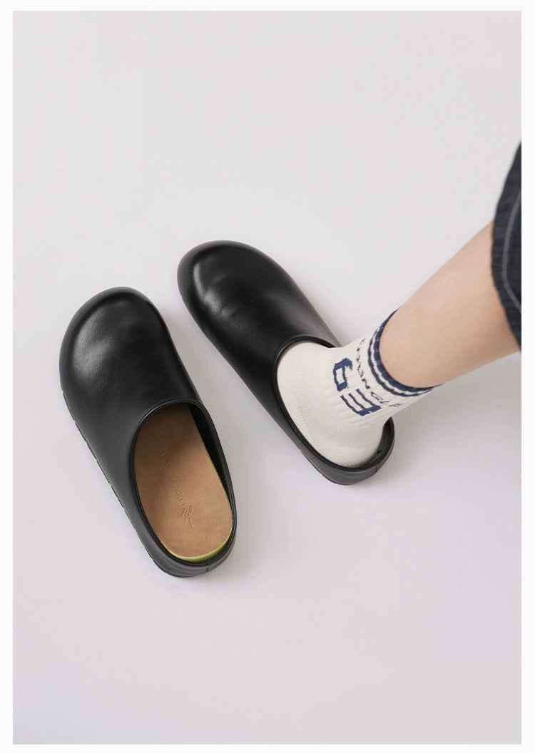 Donkey Anti-velvet Thick-soled Lazy Ugly Bag Head Half Slippers