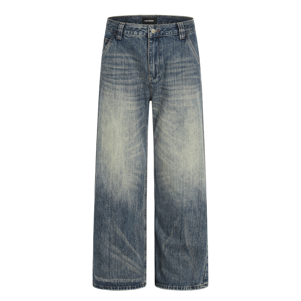 11KN Retro Straight Loose Versatile Skinny Jeans