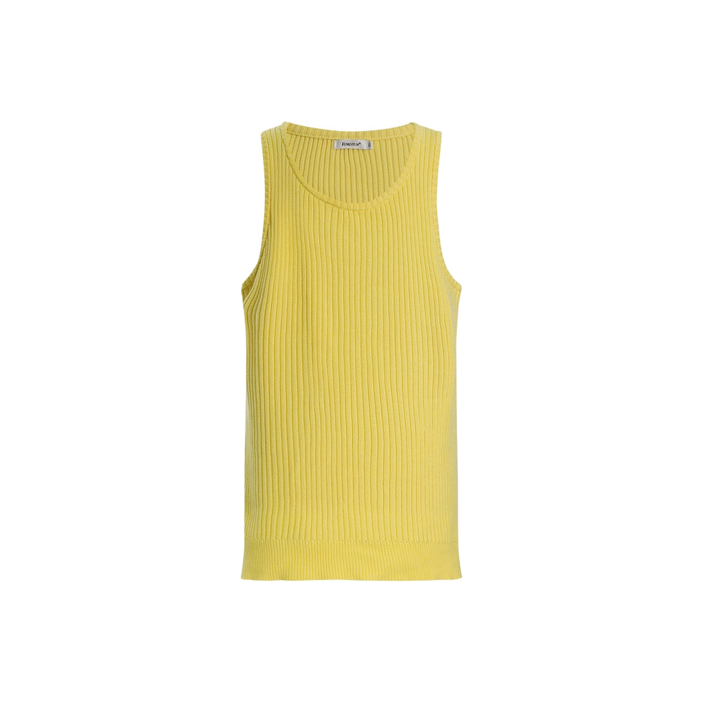 FUNKYFUN Knitted Pit Strip U-neck Sleeveless Vest