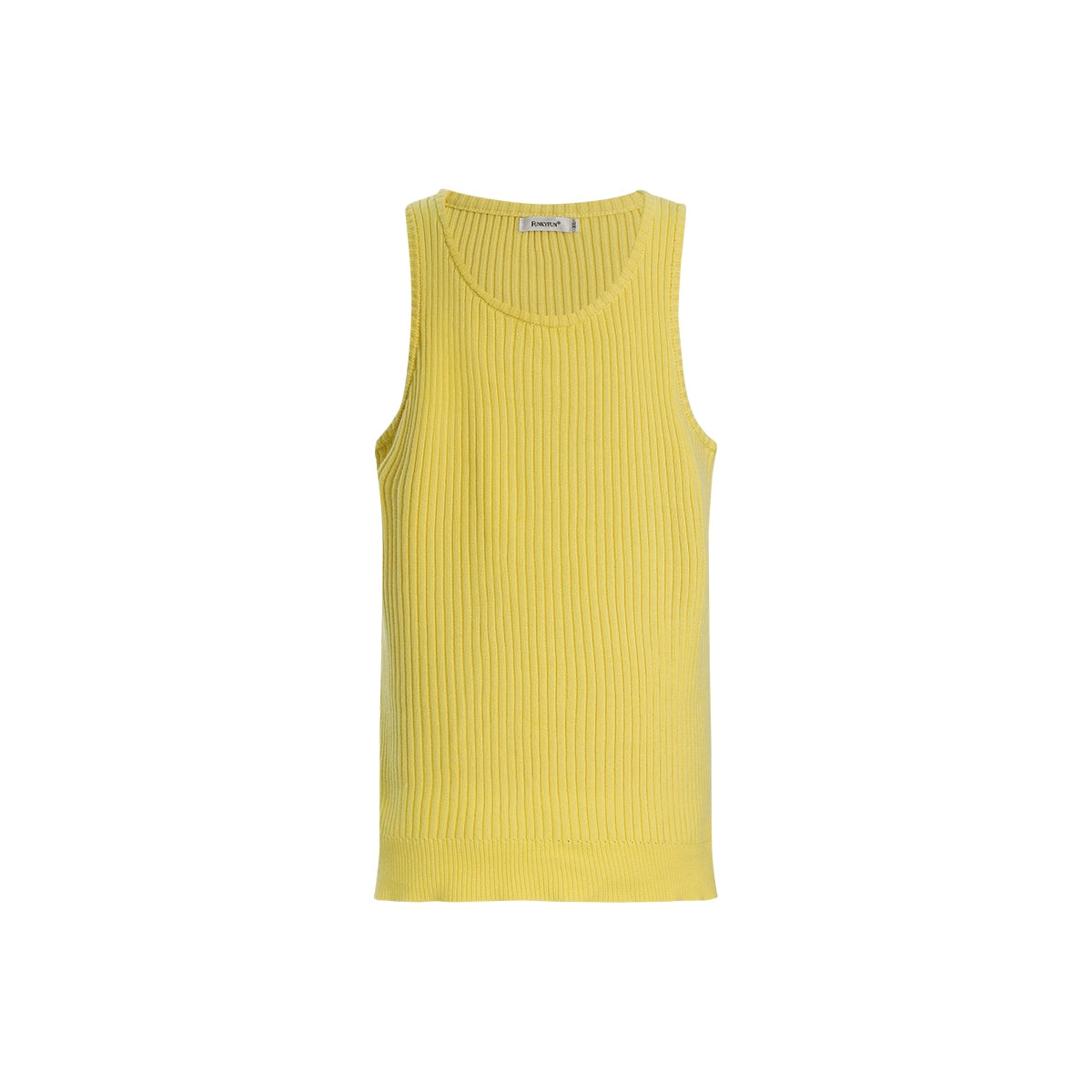 FUNKYFUN Knitted Pit Strip U-neck Sleeveless Vest