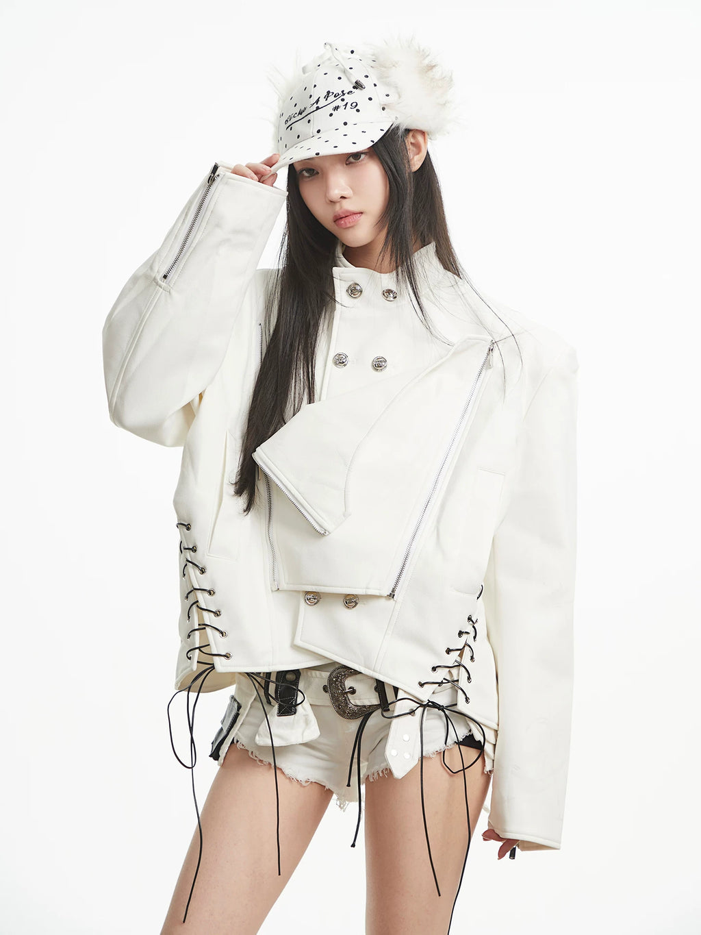 UNCMHISEX Vintage Loose Skinny Temperament Leather Jacket
