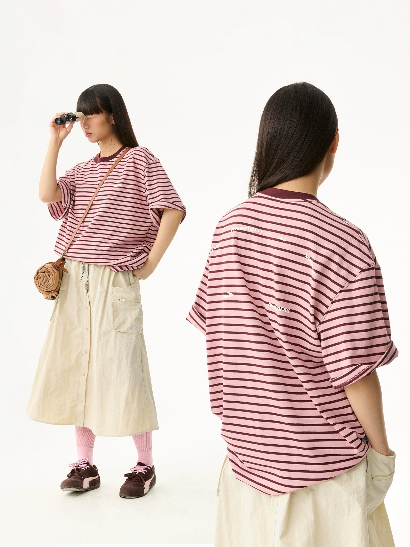 NewJNXS Striped Casual Loose Tee