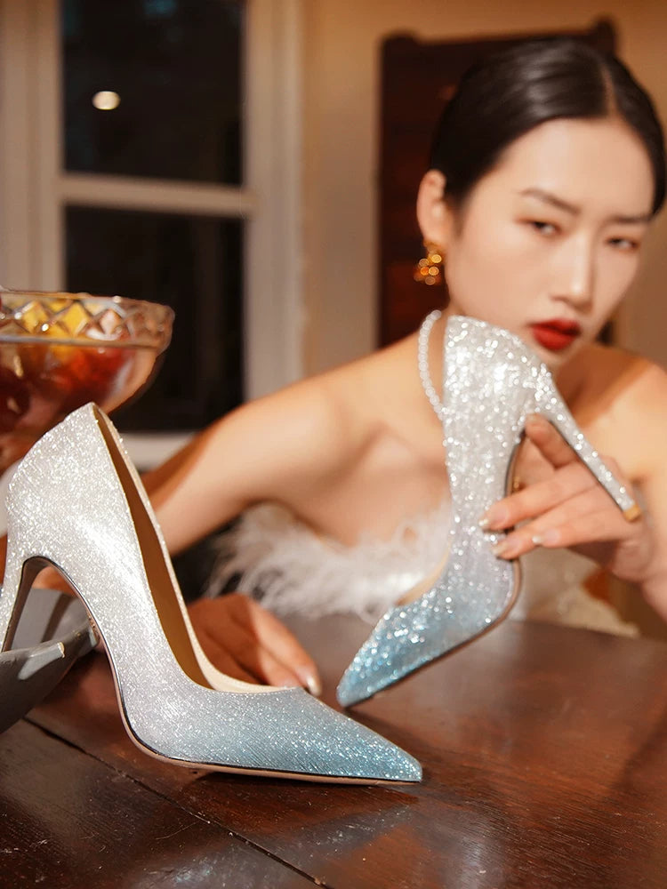 Lily Wei Gradual Change Shallow Mouth High-heeled Shoes