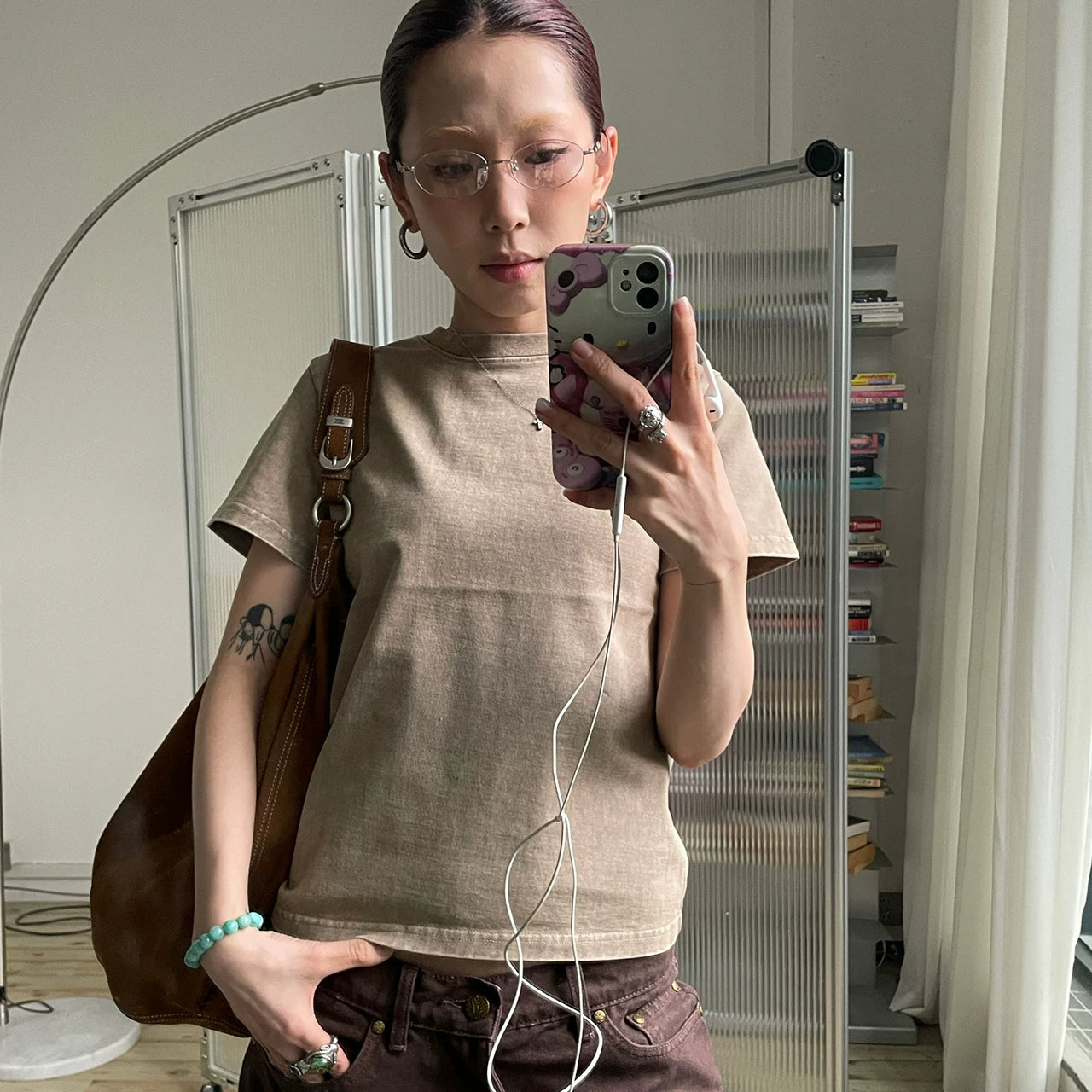 MMBBT Shoulder Short Versatile Casual Round Neck Tee