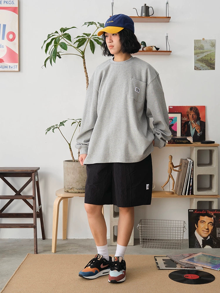 Battles Waffle Embroidery Bottom Long Sleeve