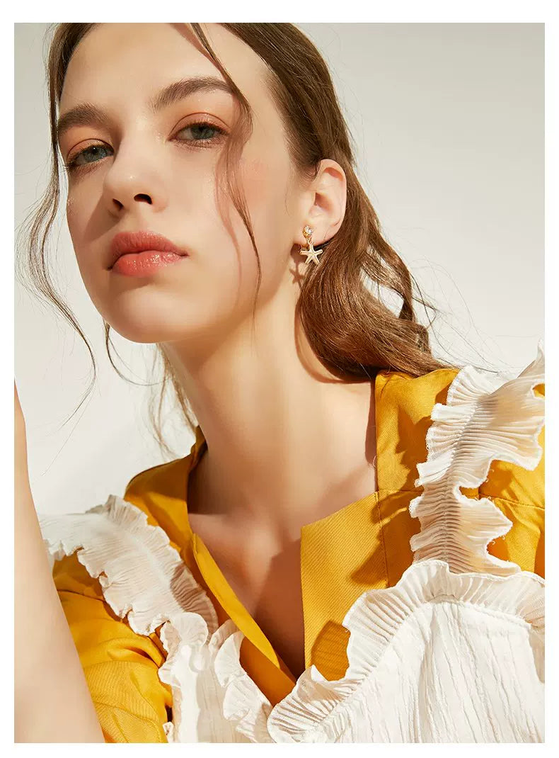 DODOGOGO Shell Starfish Earclip Earrings