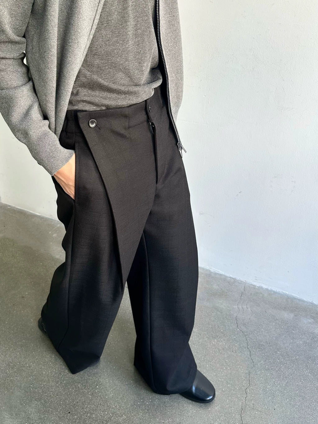 Borrowed Project Plaid Wide-leg Casual Trousers
