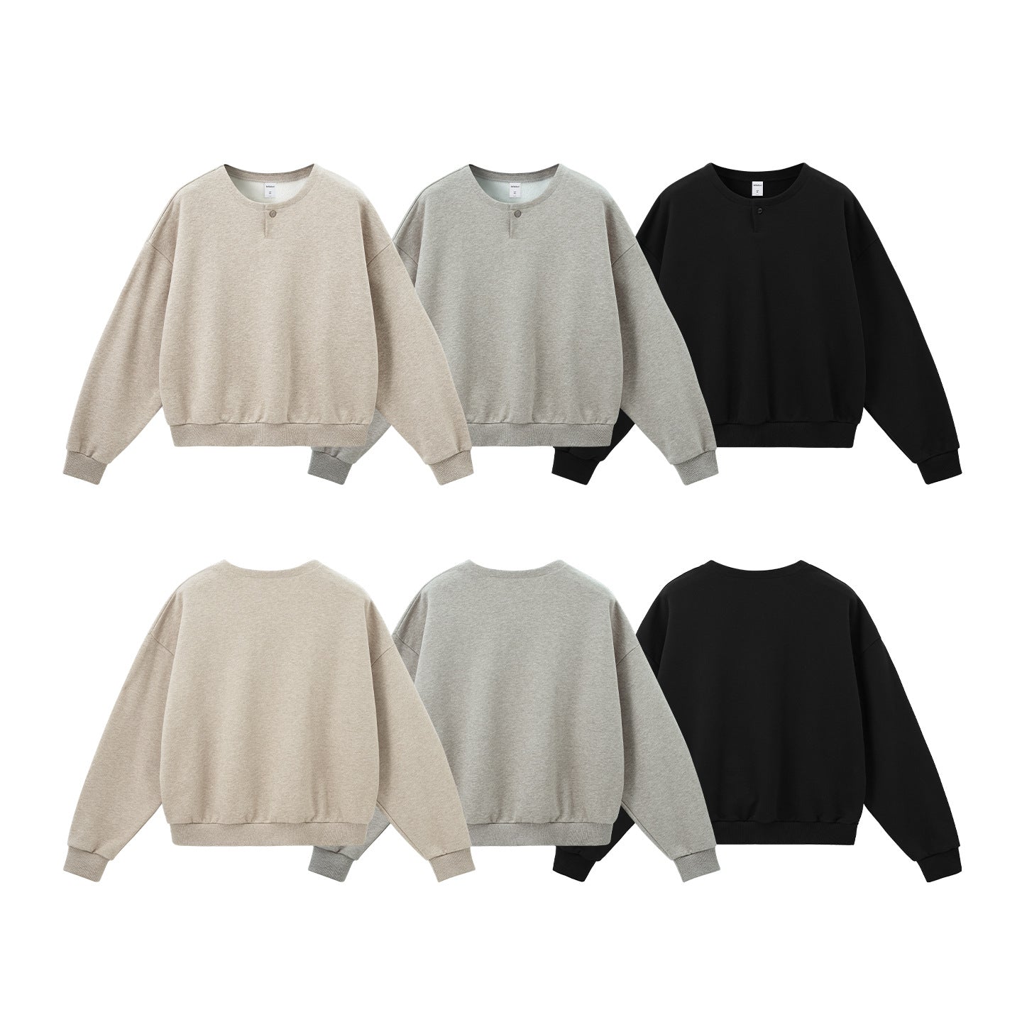 Inflation Henry Collar Loose Thermal Long Sleeves