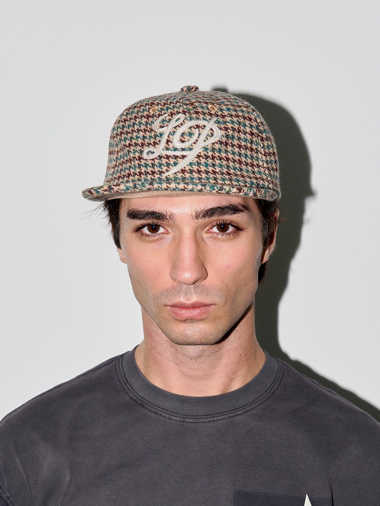 LIBERAFIT Wool Thousand Bird Grid Chain Embroidered Baseball Cap