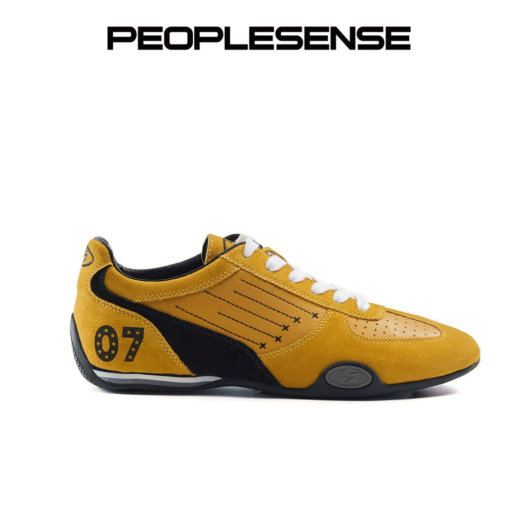PEOPLESENSE Beef Suede Stitching Embroidered Sneakers