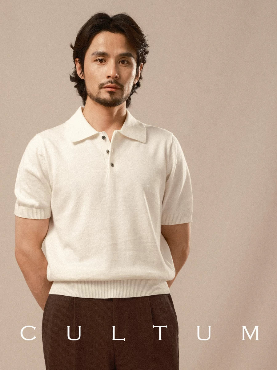 CULTA Lapel Vintage Knitted Polo Shirt