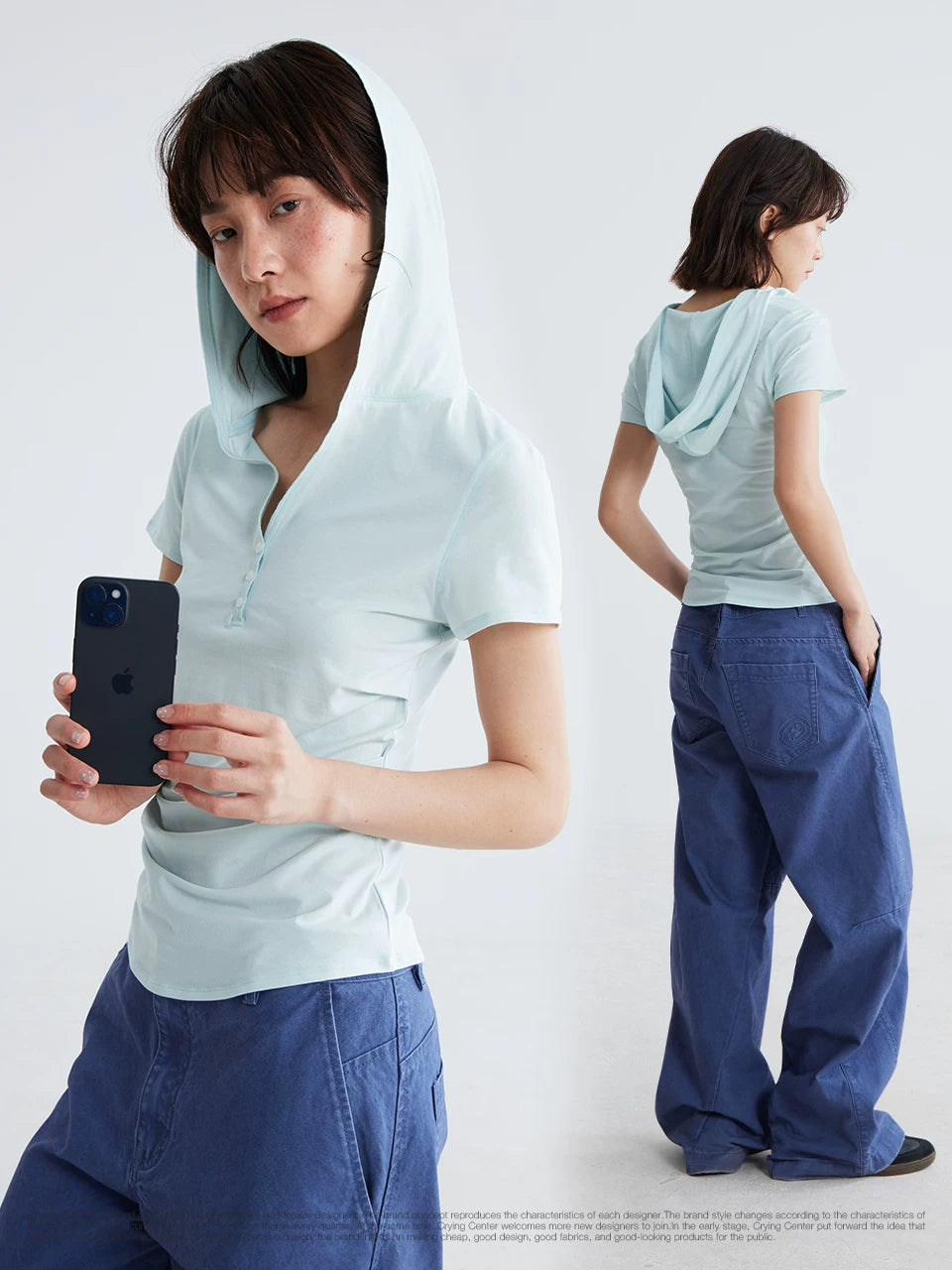 CryingCenter Hooded Tight Pleated Tee