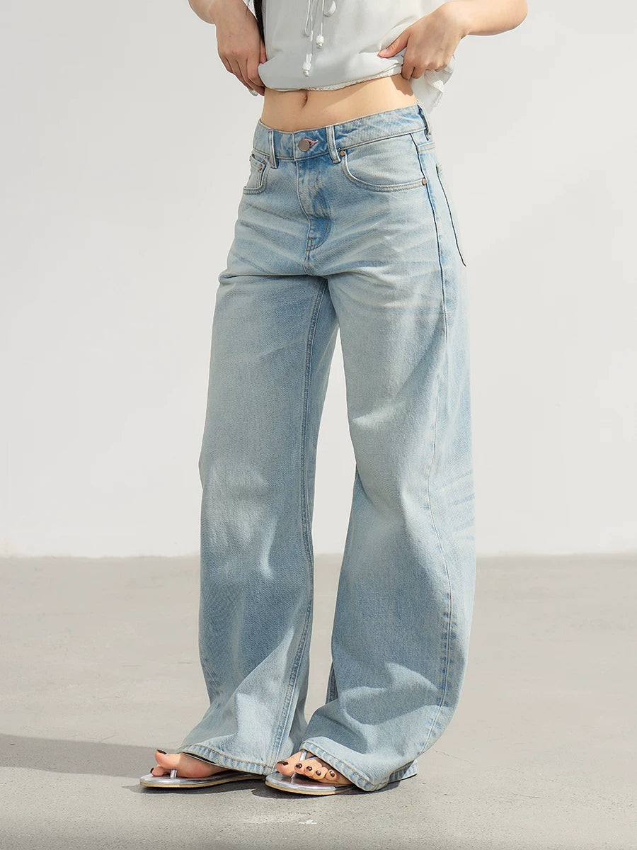 WITHMIN Loose Straight Drape Thin Jeans