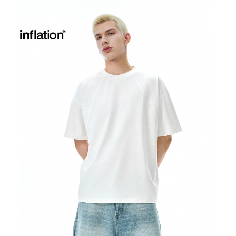 INF Boxy Splicing Short Sleeve Tee