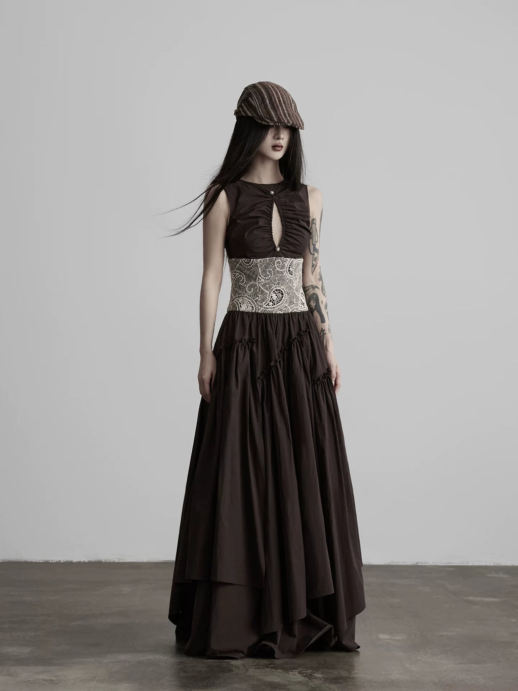 INDULGE Hollow Lace Waist Dress