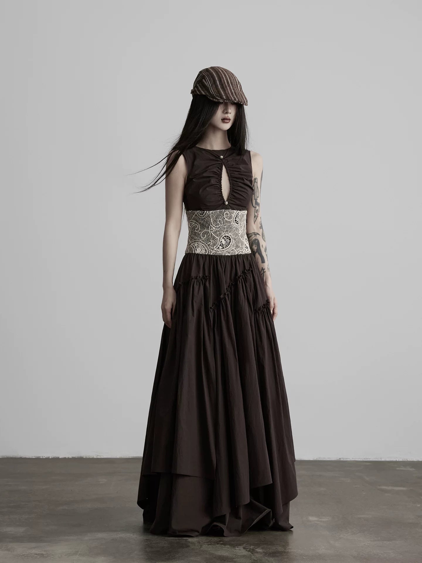 INDULGE Hollow Lace Waist Dress