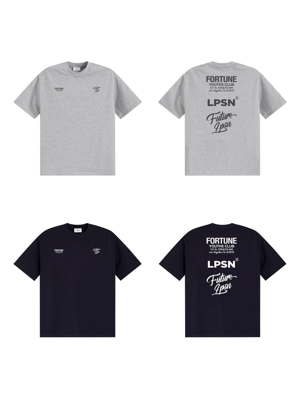Loopsoon Letters Behind The Large Print Versatile Casual Tee