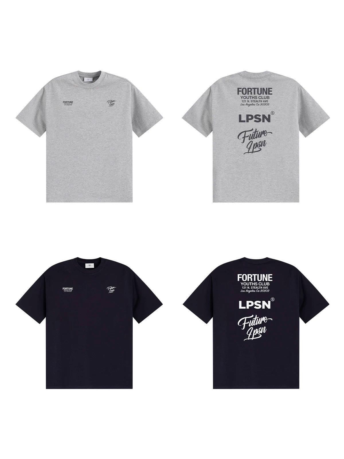 Loopsoon Letters Behind The Large Print Versatile Casual Tee