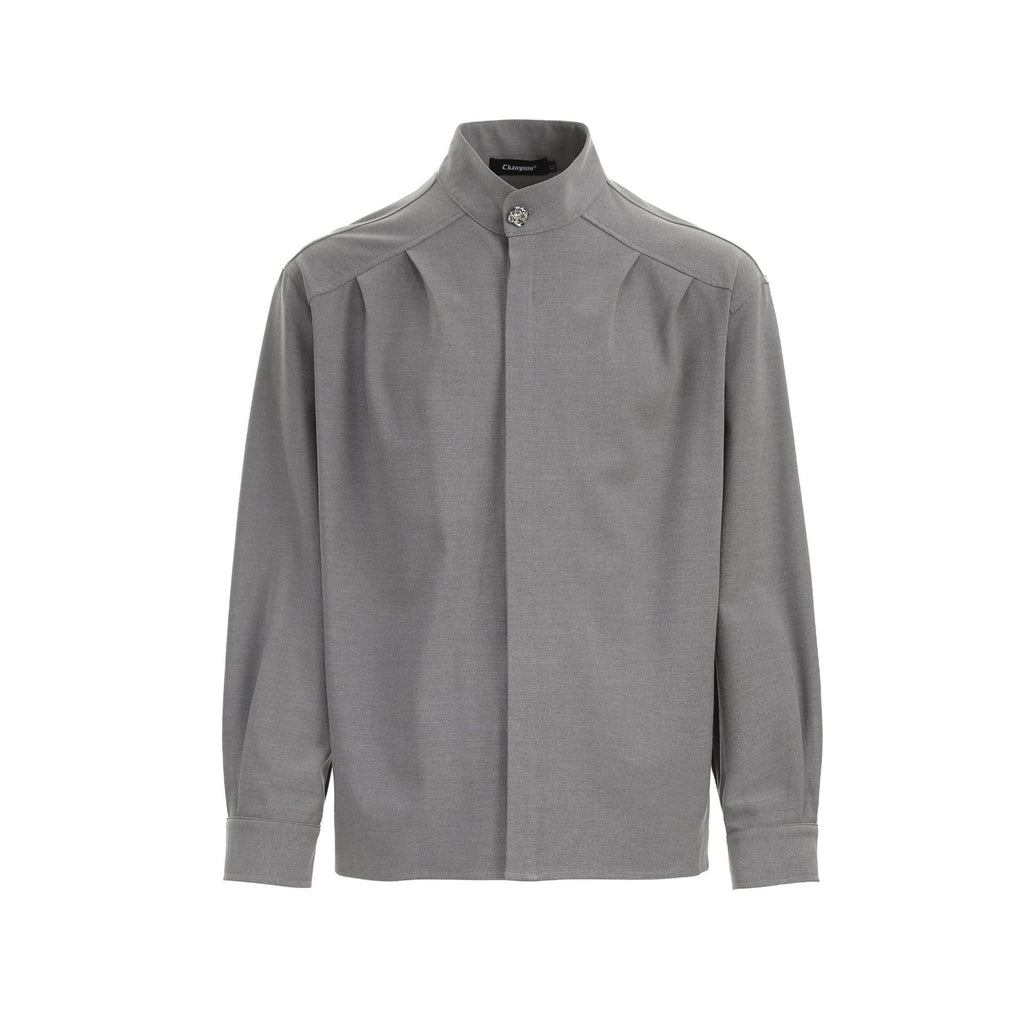 CHANYOOU Vintage Pleated Design Long-sleeved Shirt