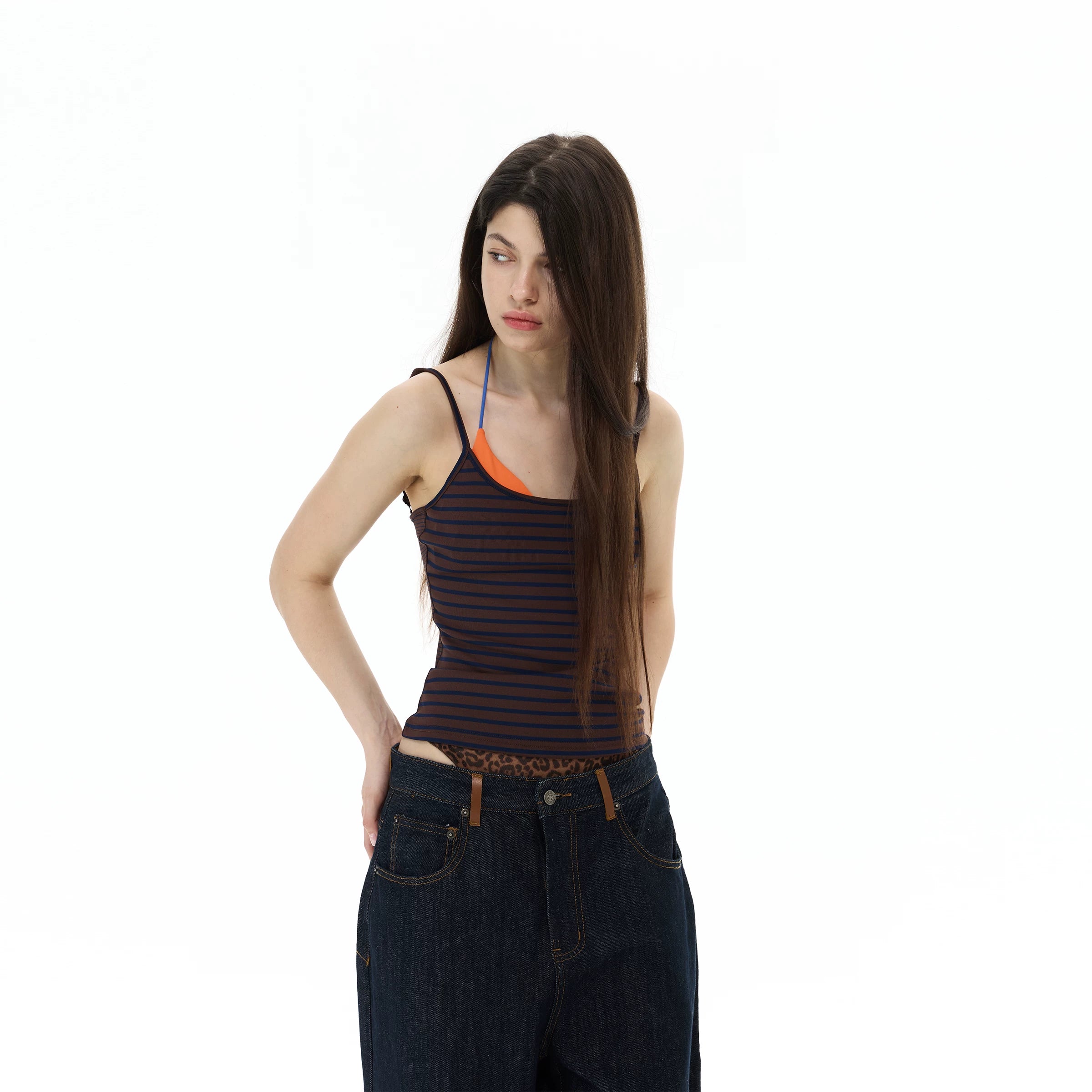 WLNEXT Striped Slim Fit Vest