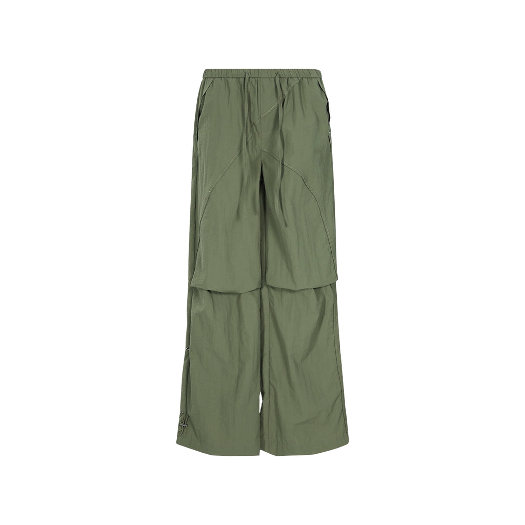 FUNKYFUN Pleated Texture Elastic Waist Casual Pants