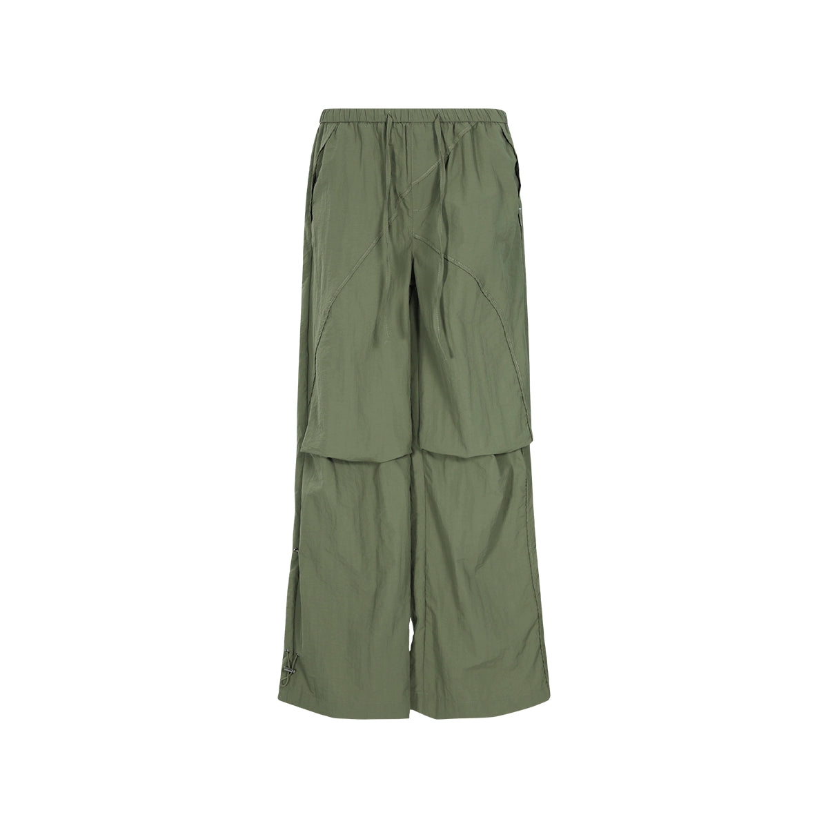 FUNKYFUN Pleated Texture Elastic Waist Casual Pants