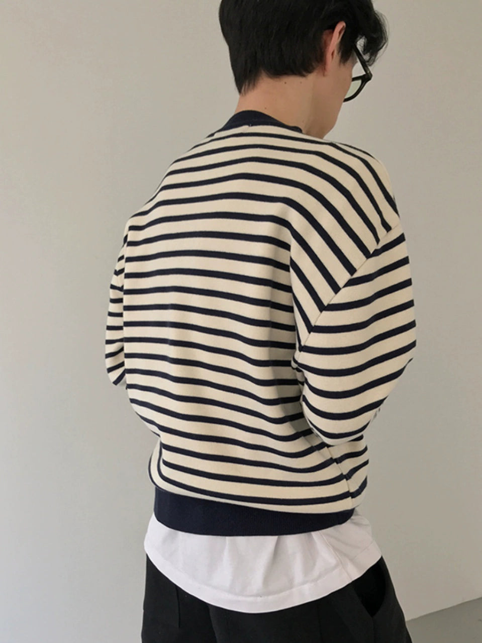 COLN Versatile Striped Knitted Sweater