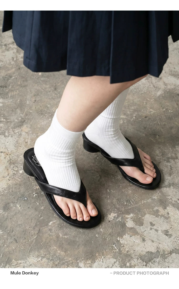 Donkey Thick-soled Outerwear Pinch Slippers