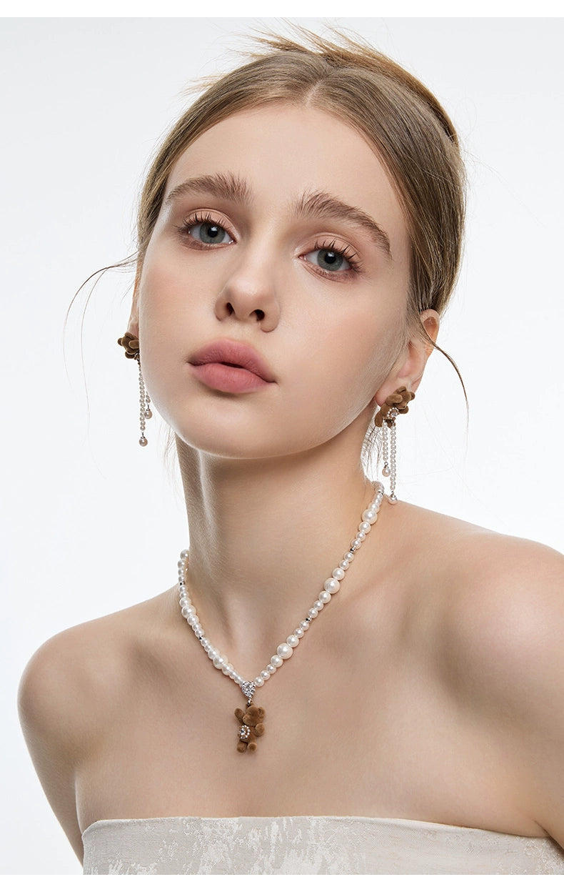 BULUBULU Flocked Bear Necklace