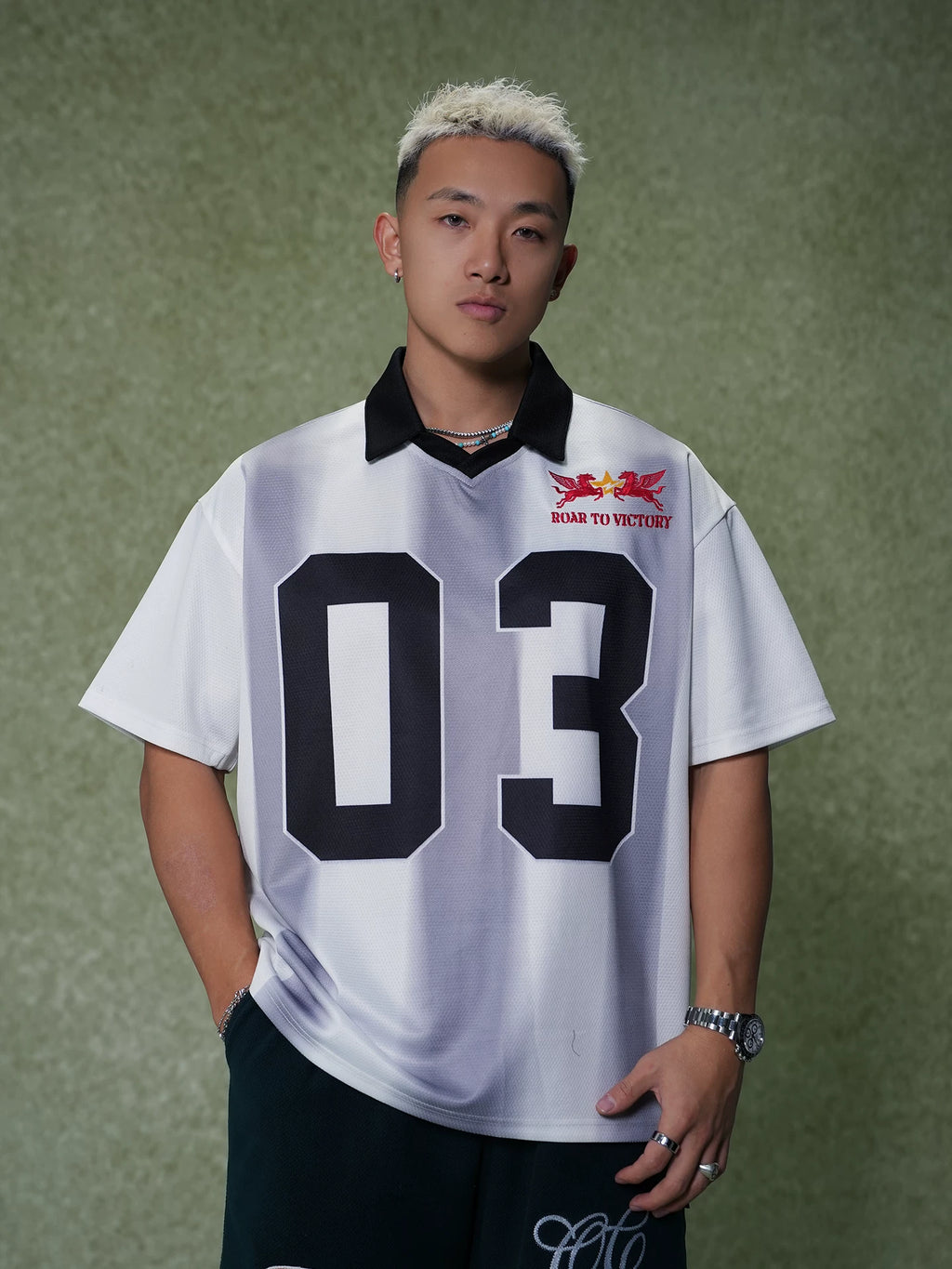 OOTC Vertical Embroidery Casual Tee