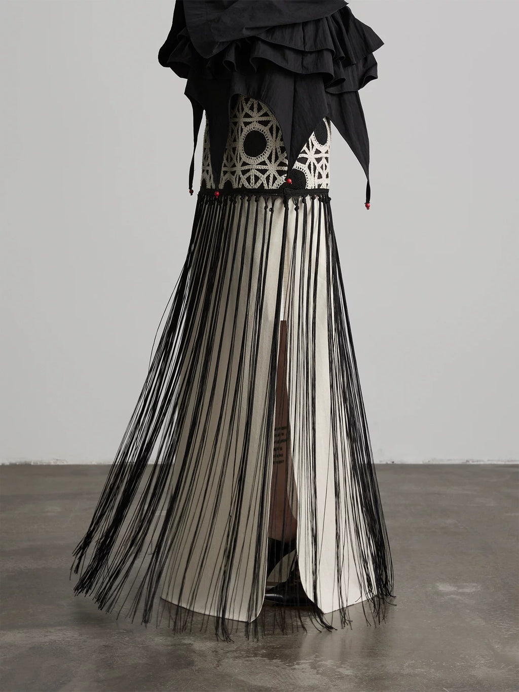 INDULGE Fringed Panelled Skirt