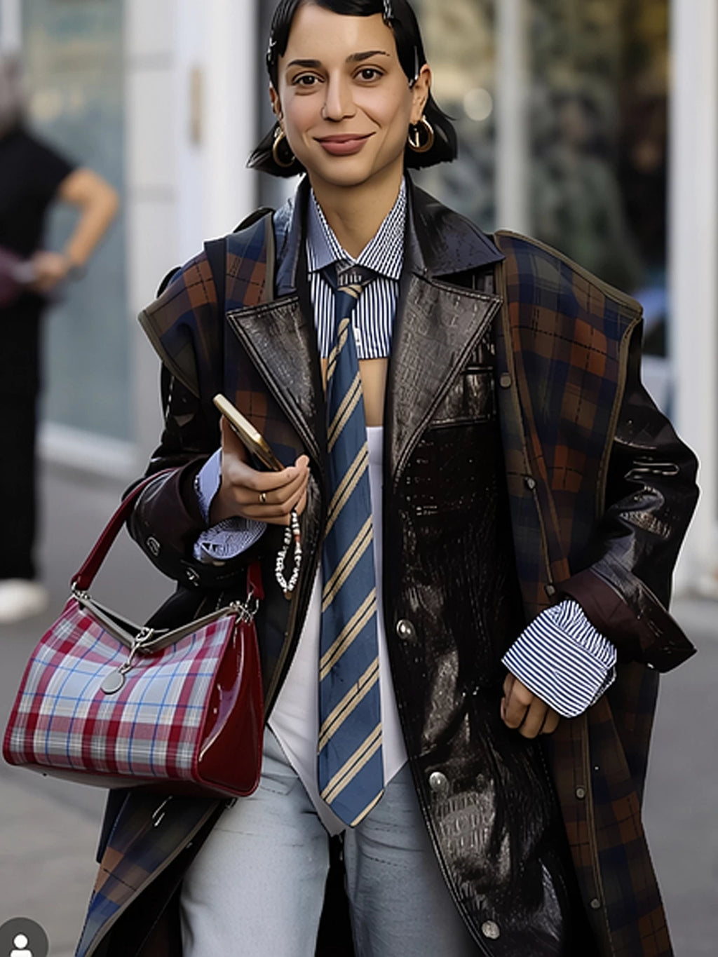 IUBALLET Vintage Plaid Large Capacity Underarm Bag